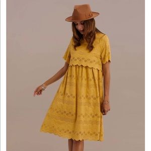 Yellow Nursing Friendly Roolee Boutique Dress